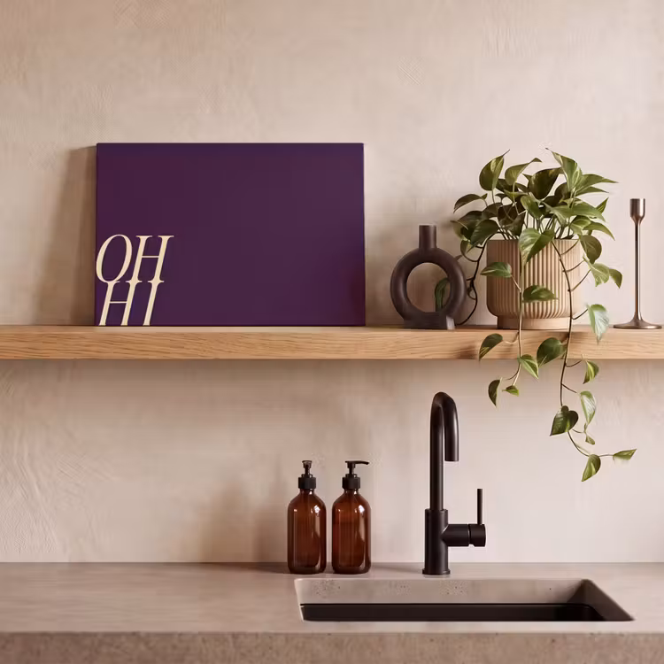 Canvas schilderij - Oh hi - Paars - Cursief — 3