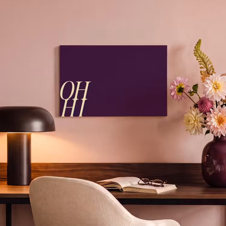 Canvas schilderij - Oh hi - Paars - Cursief — 4