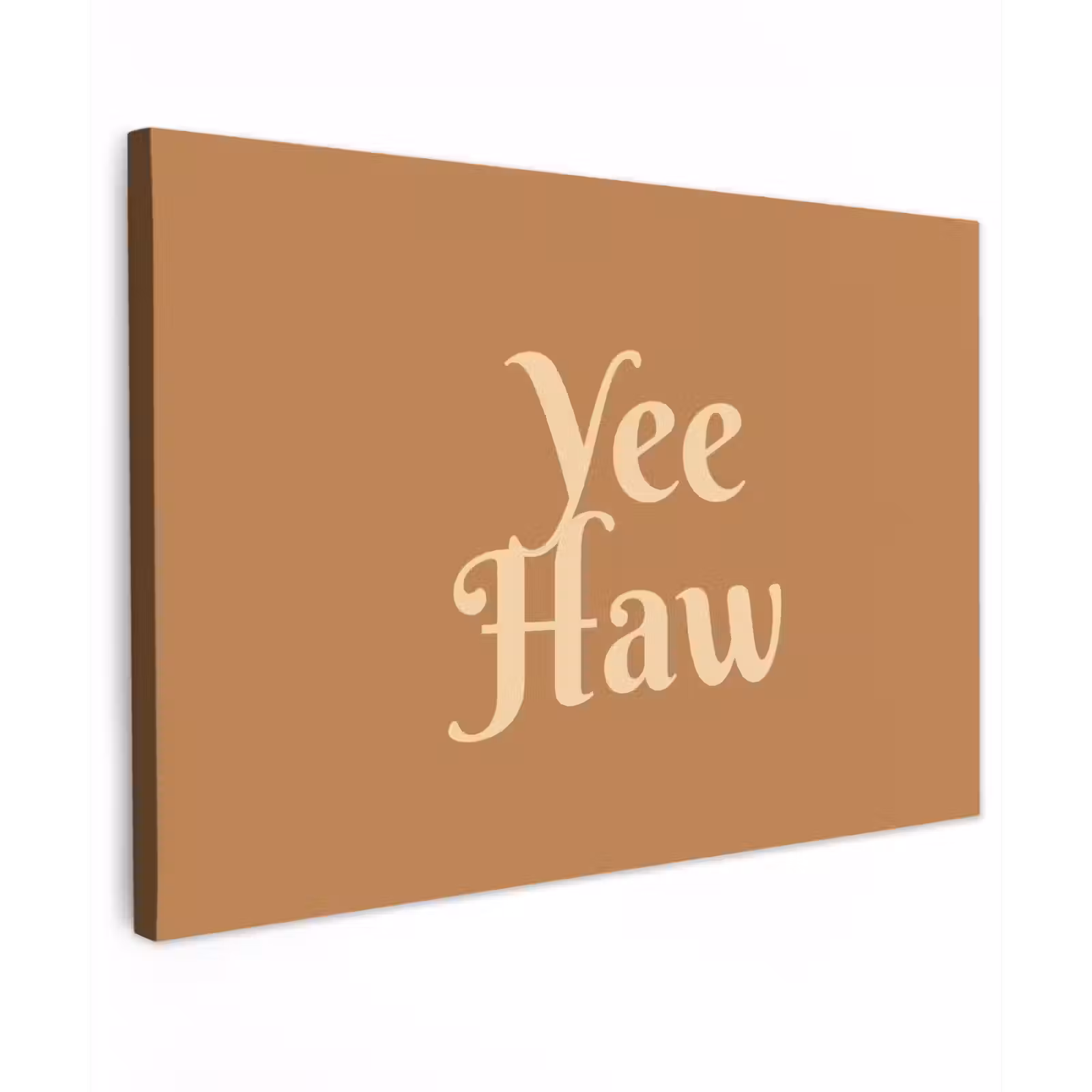 Canvas schilderij - Yee haw - Bruin - Minimalistisch — 1