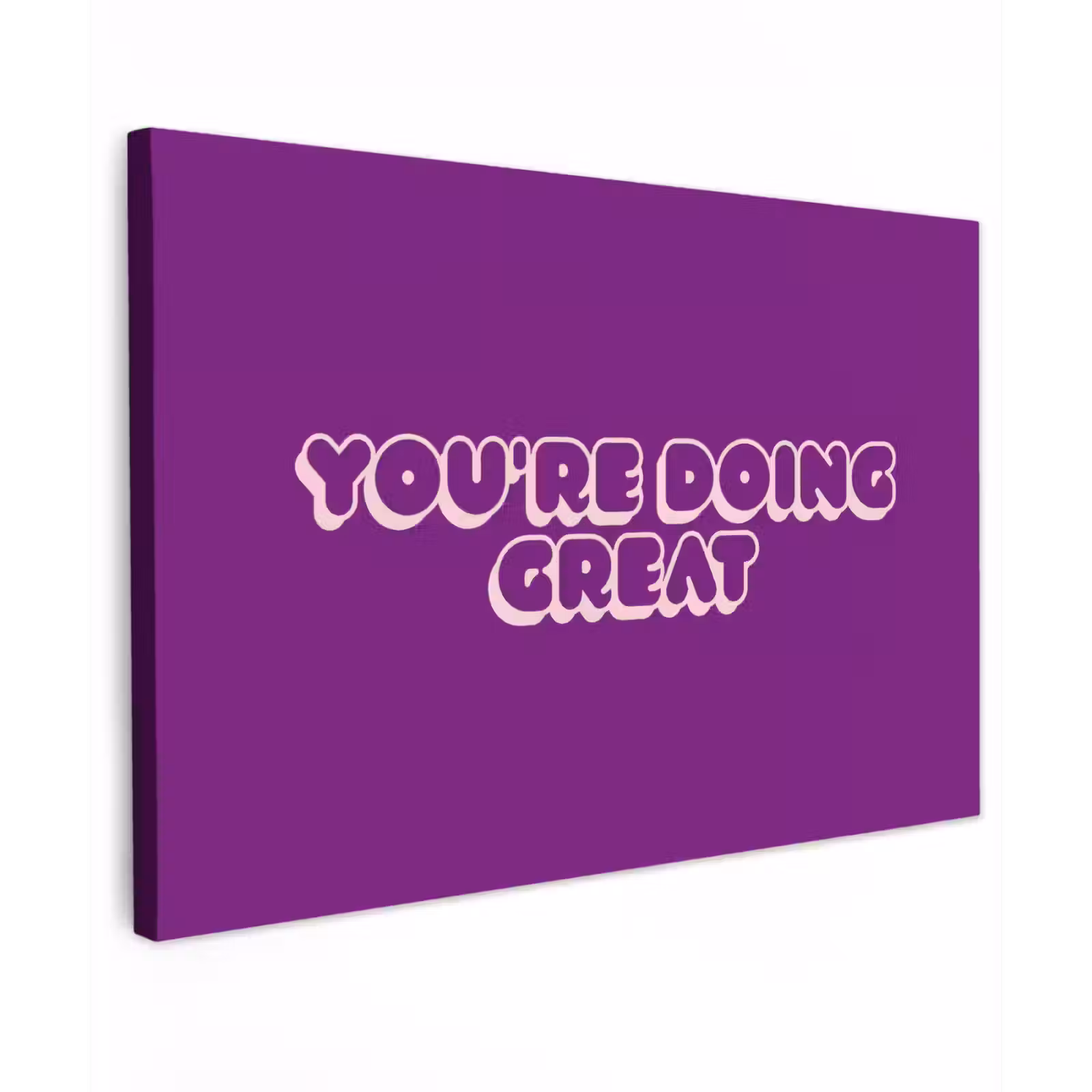 Canvas schilderij - You're doing great - Paars - Bubble letters — 1