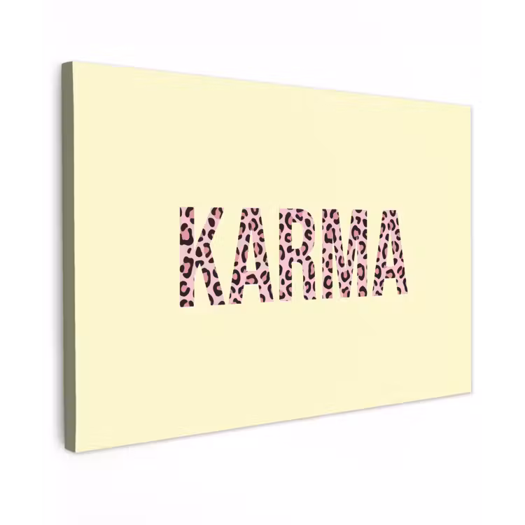 Canvas schilderij - Karma - Luipaardprint - Geel — 1