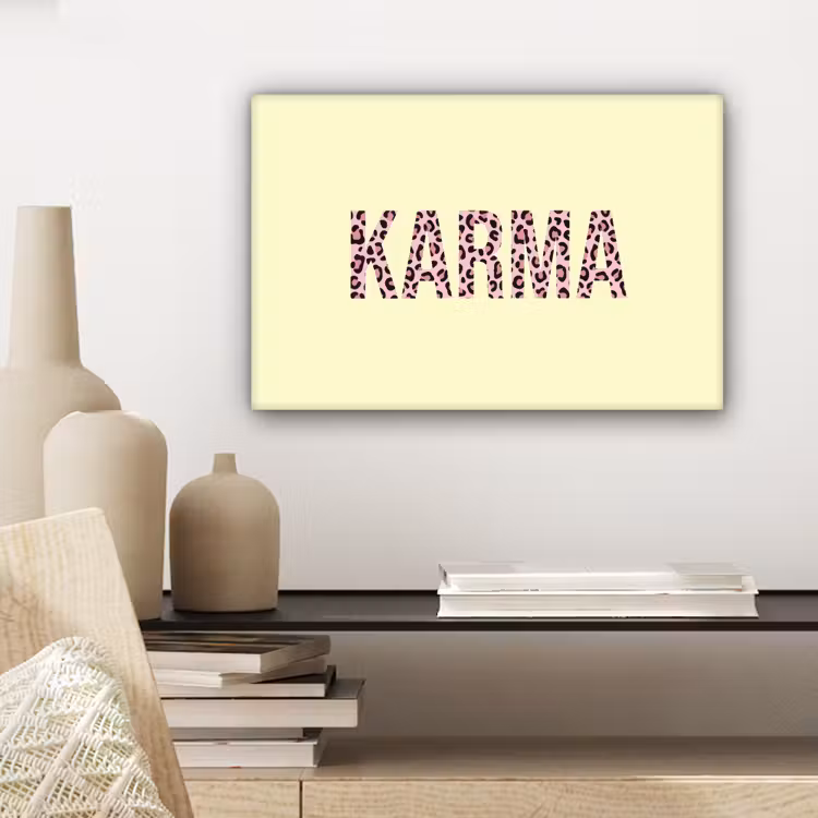 Canvas schilderij - Karma - Luipaardprint - Geel — 5