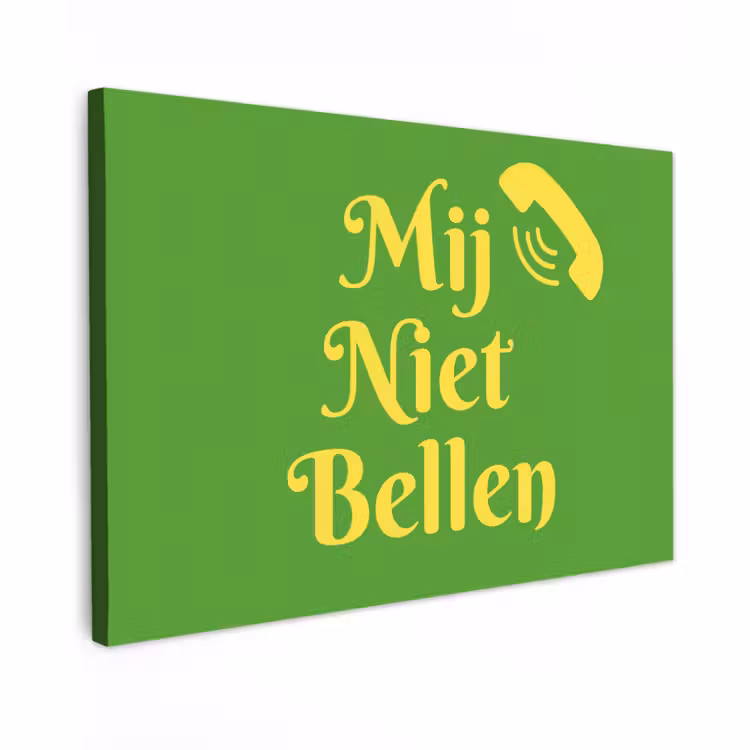 Canvas schilderij - Mij niet bellen - Telefoon - Groen — 1