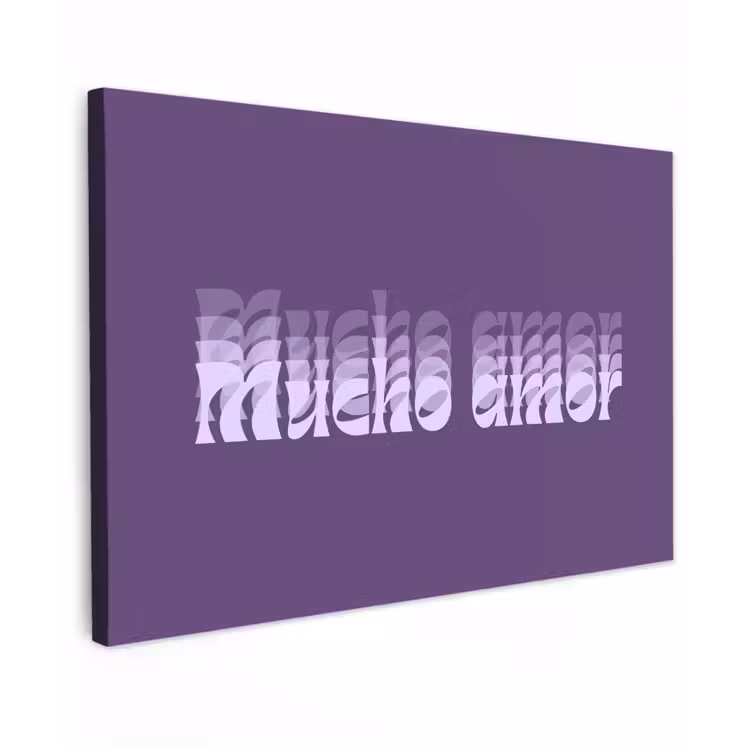 Canvas schilderij - Mucho amor - Paars - Grafisch — 1