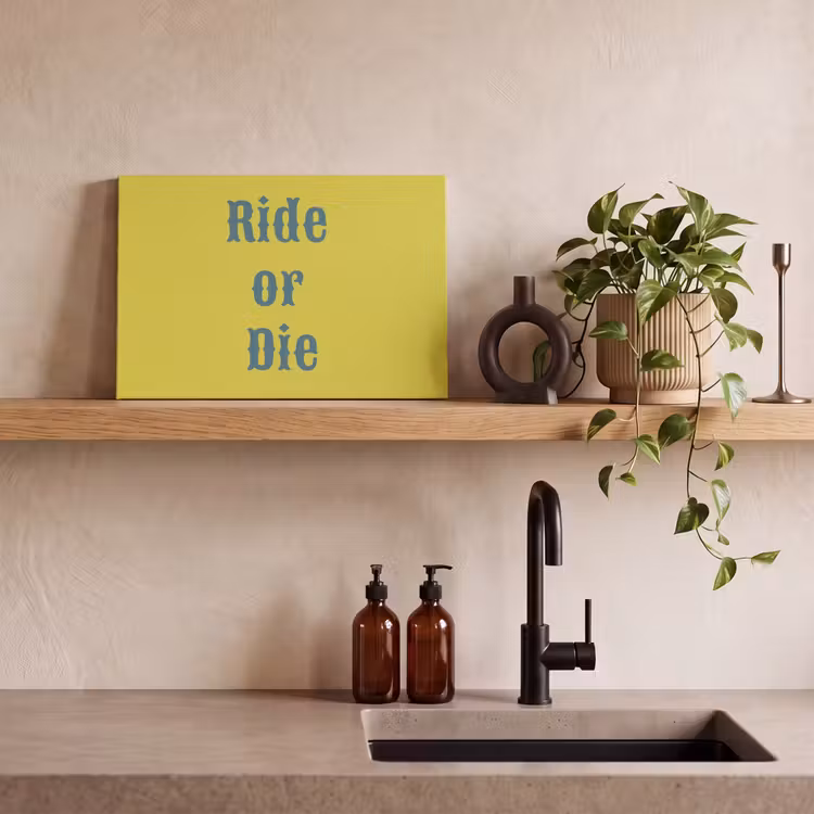 Canvas schilderij - Ride or die - Geel - Blauw — 3