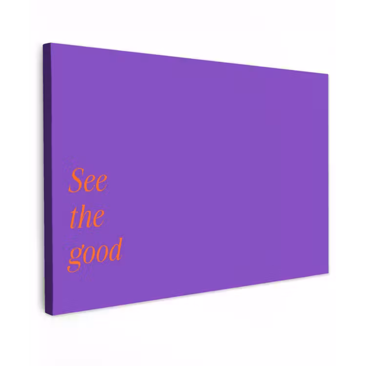 Canvas schilderij - See the good - Oranje - Paars — 1