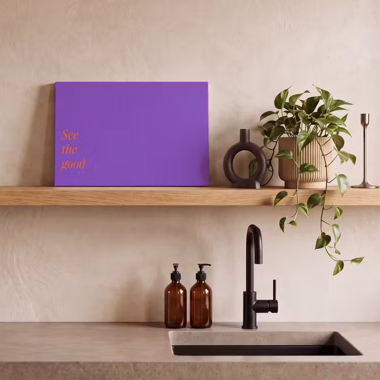 Canvas schilderij - See the good - Oranje - Paars — 3