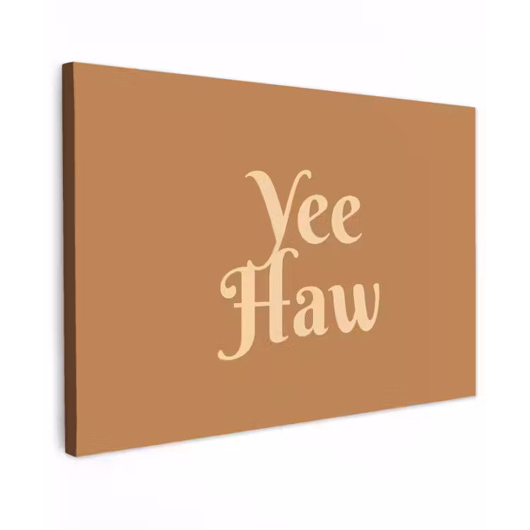 Canvas schilderij - Yee haw - Bruin - Minimalistisch — 1