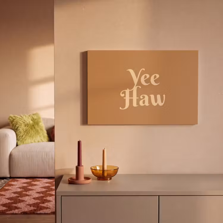 Canvas schilderij - Yee haw - Bruin - Minimalistisch — 2