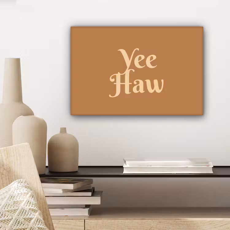 Canvas schilderij - Yee haw - Bruin - Minimalistisch — 5