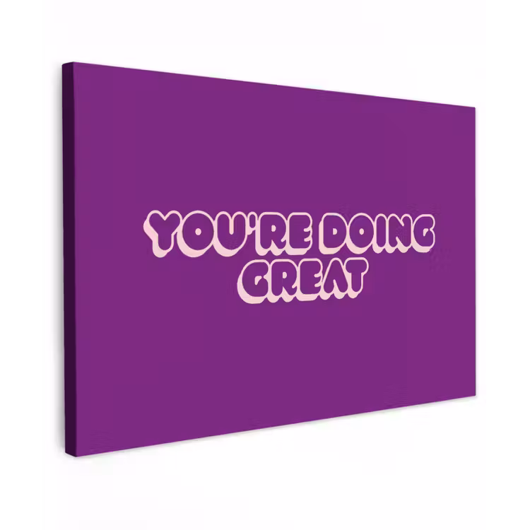 Canvas schilderij - You're doing great - Paars - Bubble letters — 1