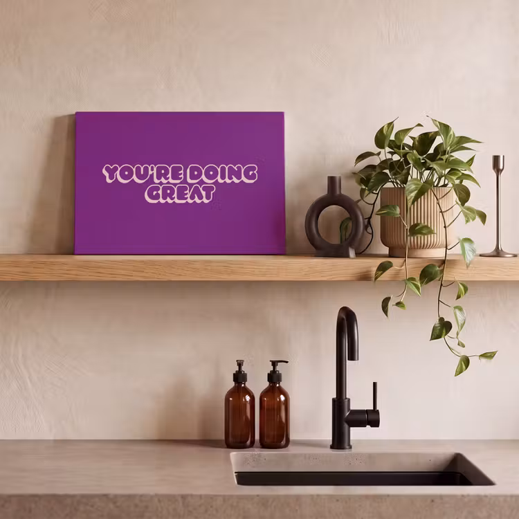 Canvas schilderij - You're doing great - Paars - Bubble letters — 3