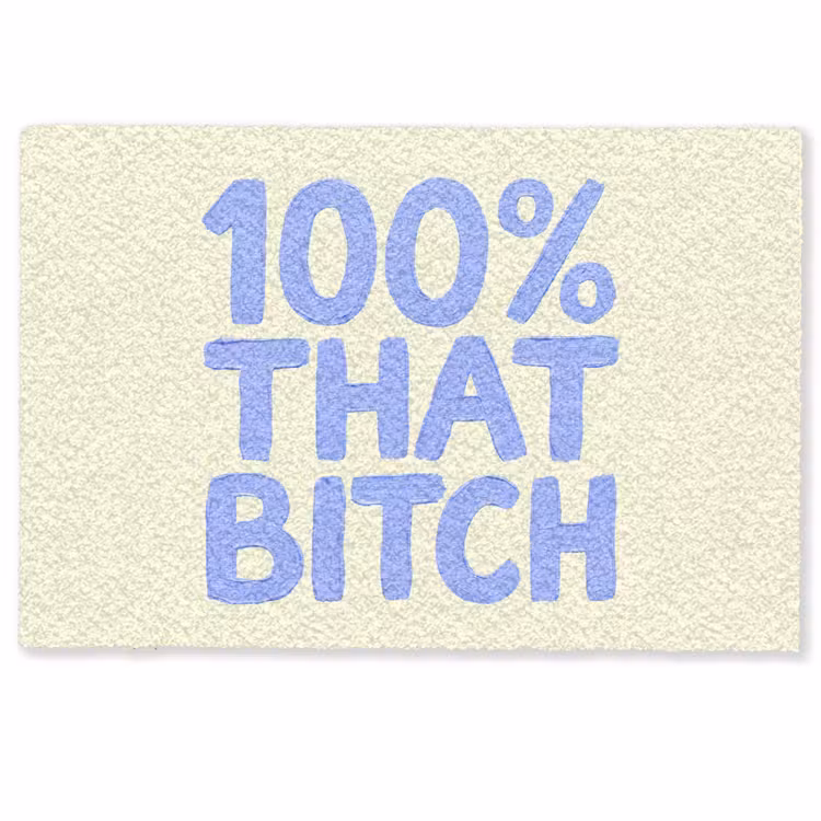 Deurmat - 100% that bitch - Blauw - Wit — 1
