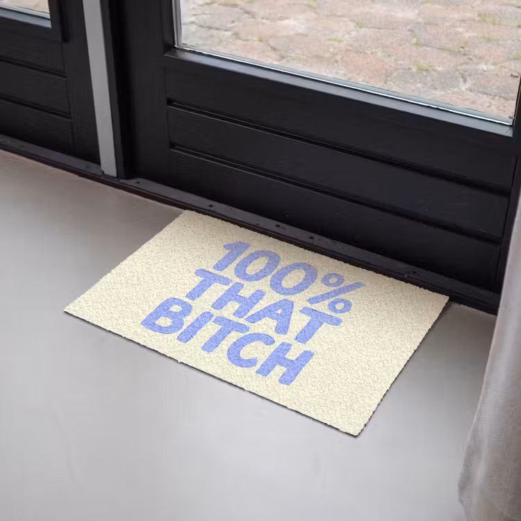 Deurmat - 100% that bitch - Blauw - Wit — 2