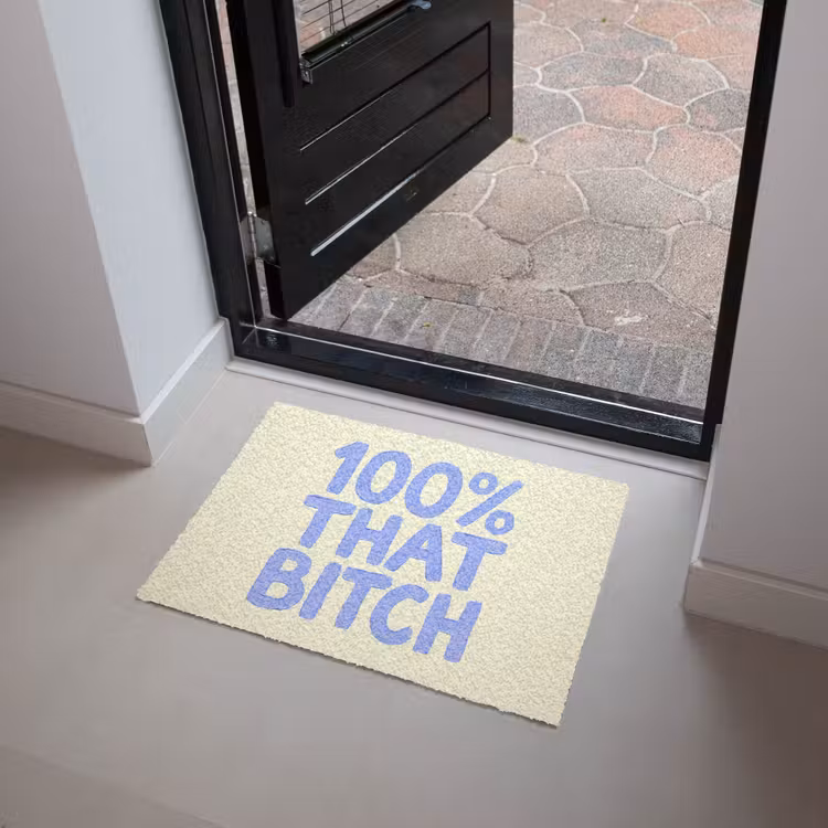 Deurmat - 100% that bitch - Blauw - Wit — 4