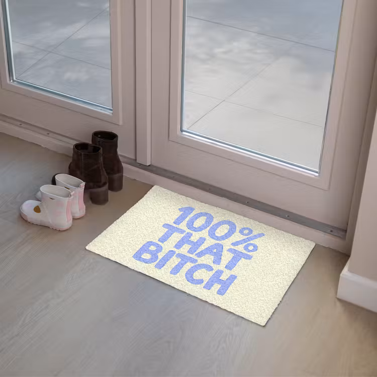 Deurmat - 100% that bitch - Blauw - Wit — 8