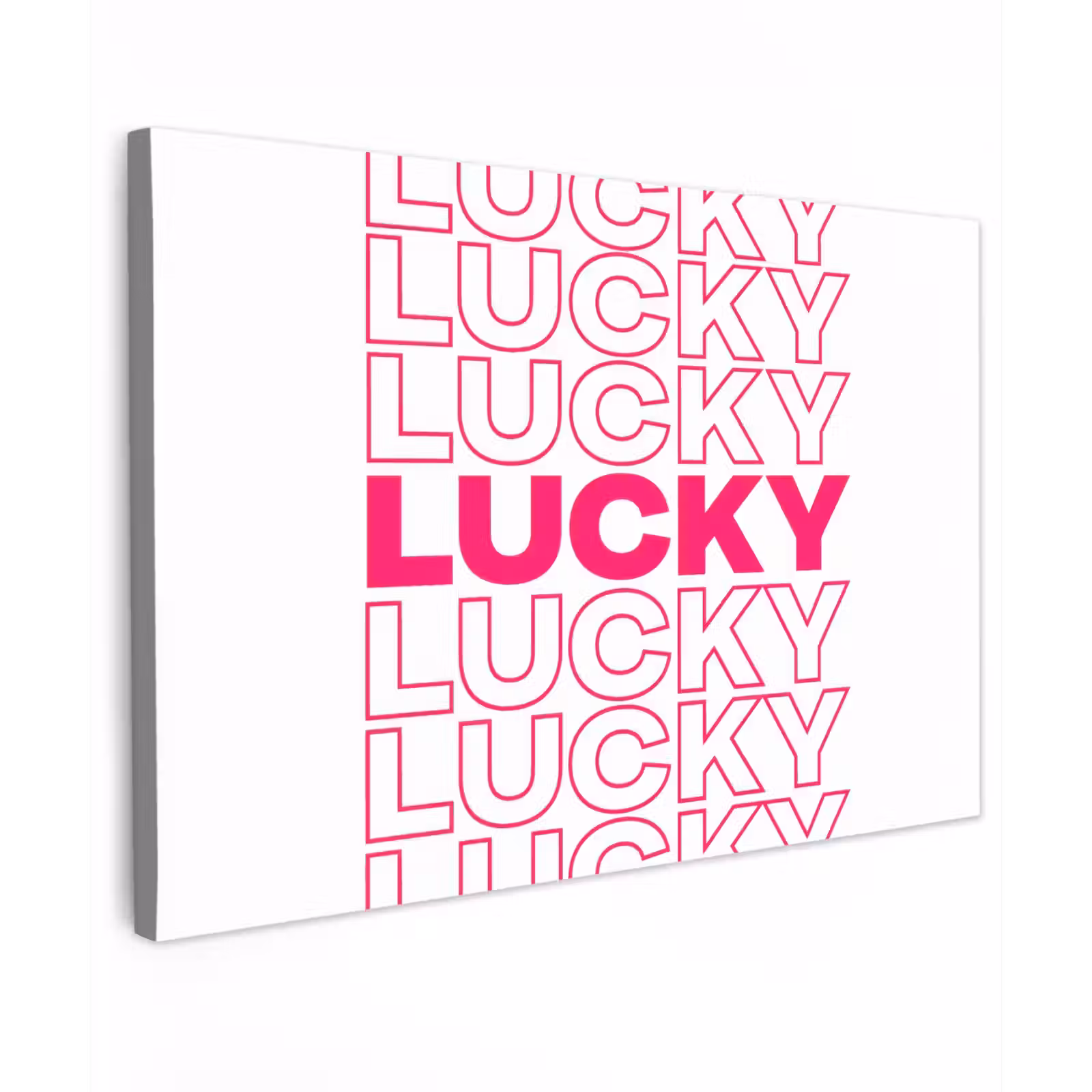 Canvas schilderij - Lucky - Roze - Patroon — 1