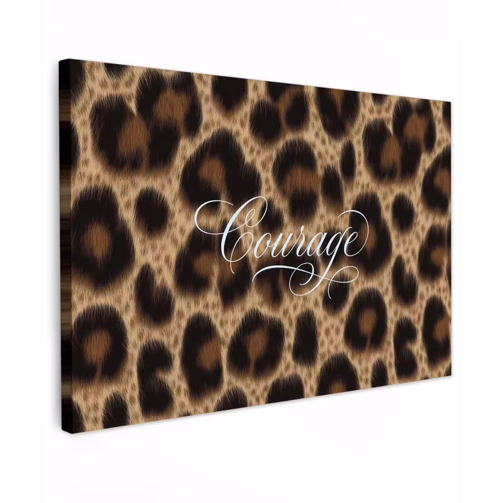 Canvas schilderij - Luipaardprint - Bruin - Courage - Sierlijk — 1