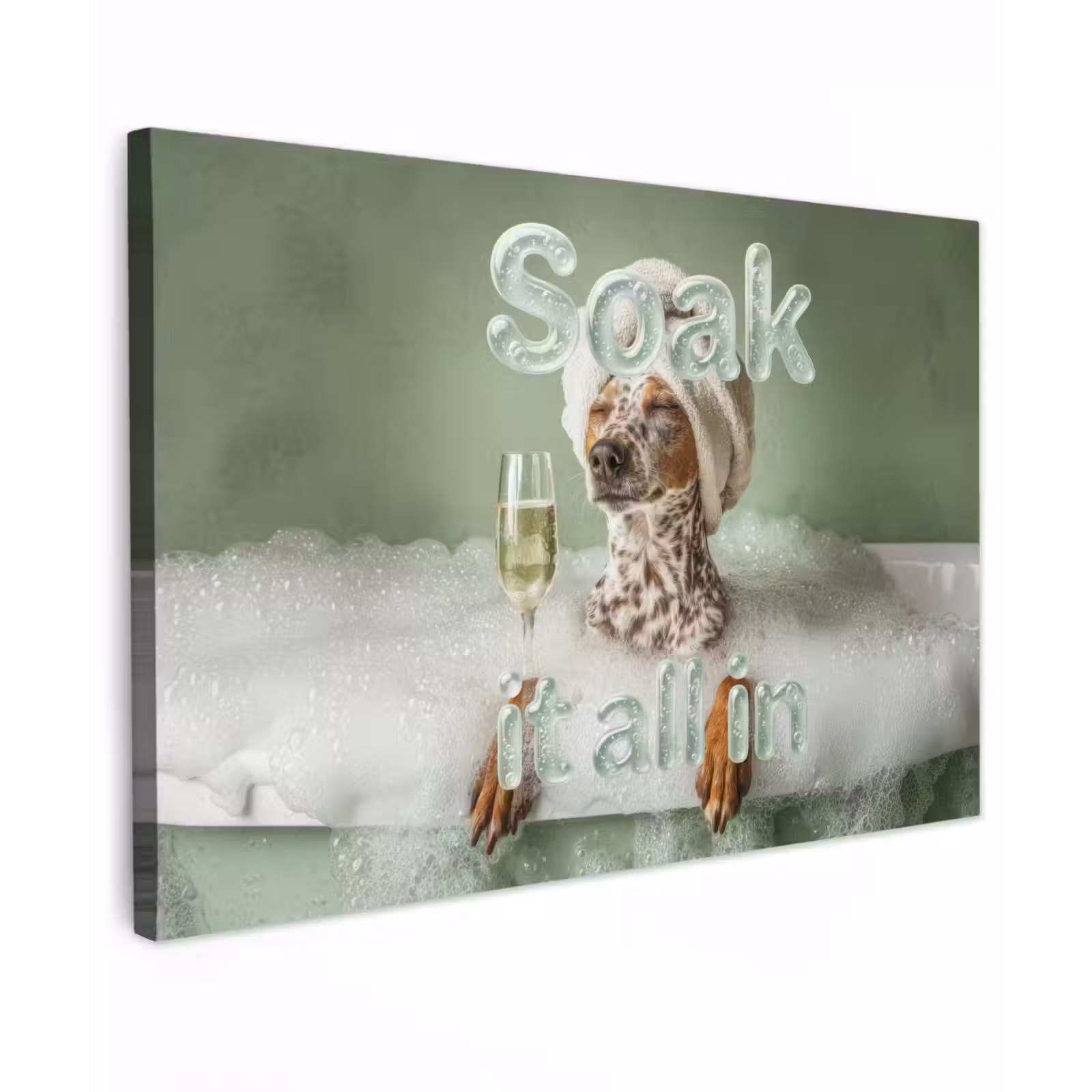 Canvas schilderij - Soak it all in - Hond - Bad — 1