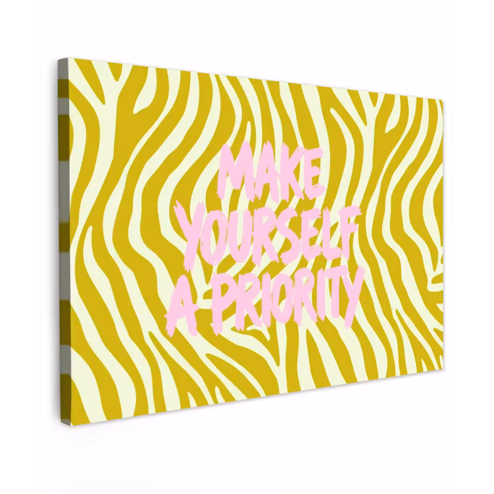 Canvas schilderij - Zebraprint - Priority - Roze — 1