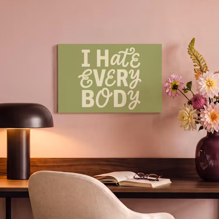 Canvas schilderij - I hate everybody - Groen - Retro — 4