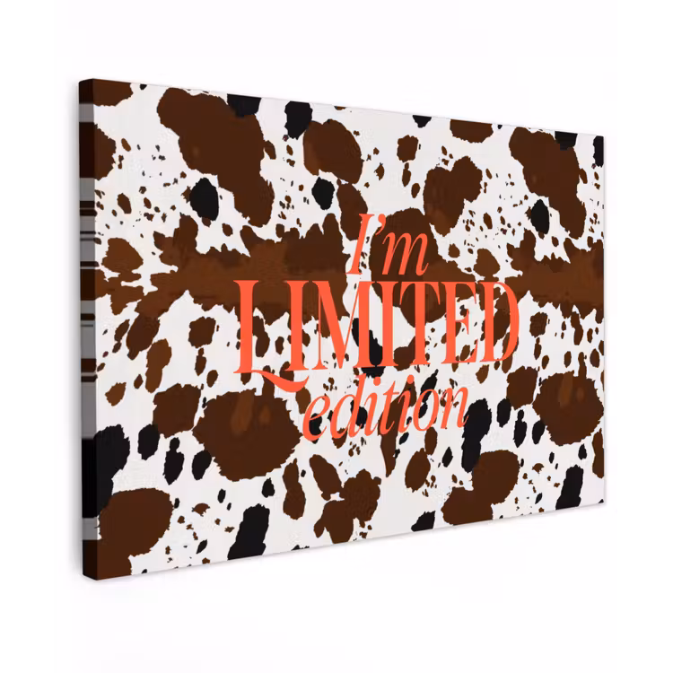 Canvas schilderij - Koeienprint - Limited edition - Rood — 1