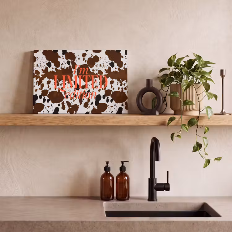 Canvas schilderij - Koeienprint - Limited edition - Rood — 3