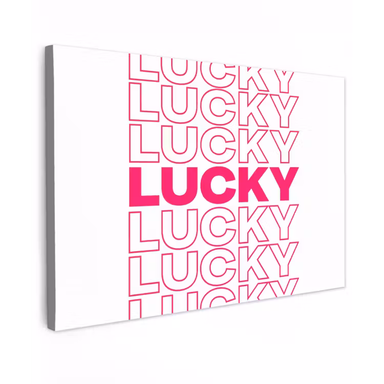 Canvas schilderij - Lucky - Roze - Patroon — 1