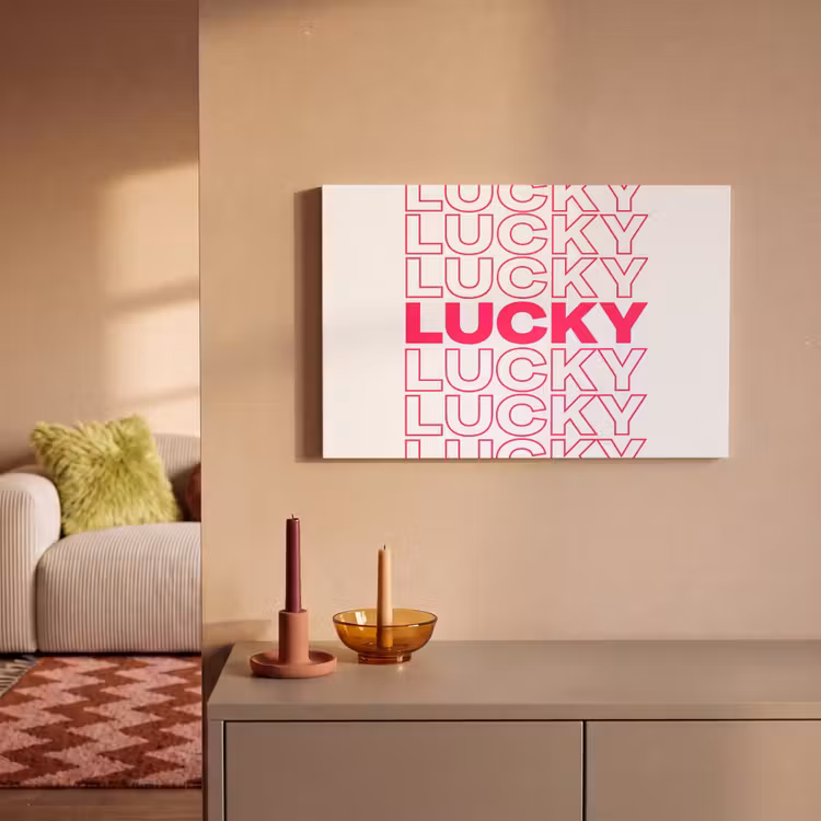 Canvas schilderij - Lucky - Roze - Patroon — 2