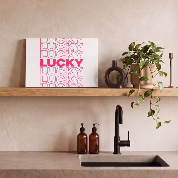 Canvas schilderij - Lucky - Roze - Patroon — 3