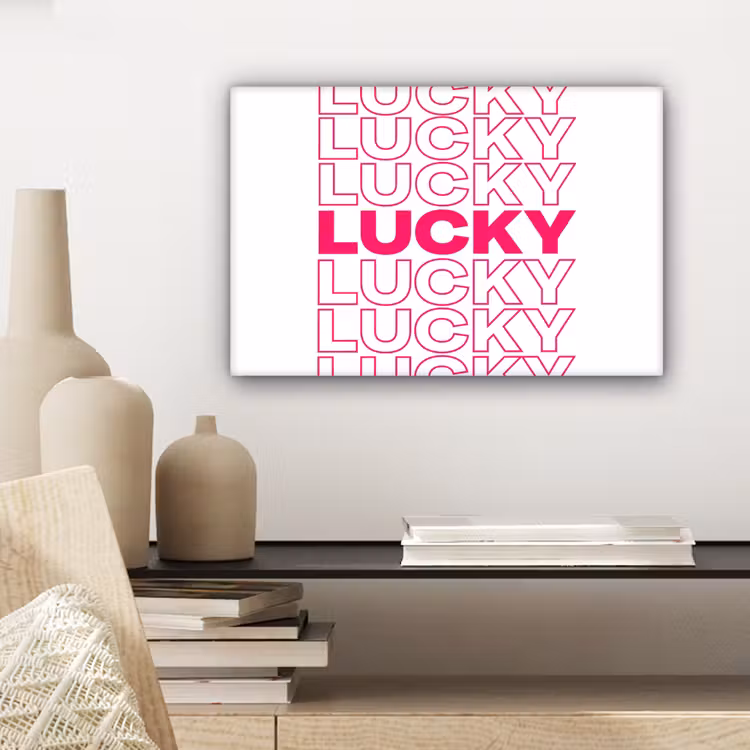 Canvas schilderij - Lucky - Roze - Patroon — 5