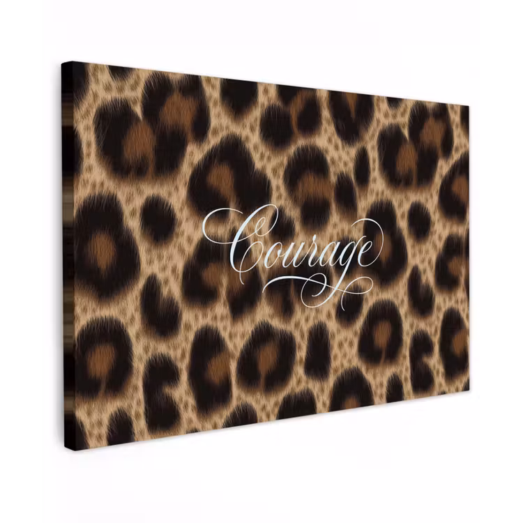 Canvas schilderij - Luipaardprint - Bruin - Courage - Sierlijk — 1