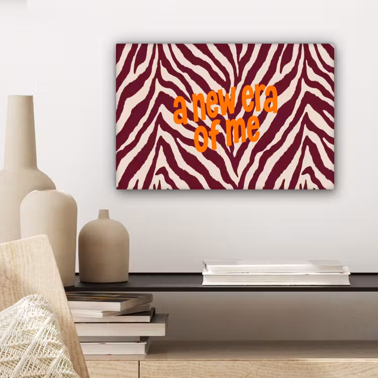 Canvas schilderij - New era - Bordeaux - Zebraprint — 5