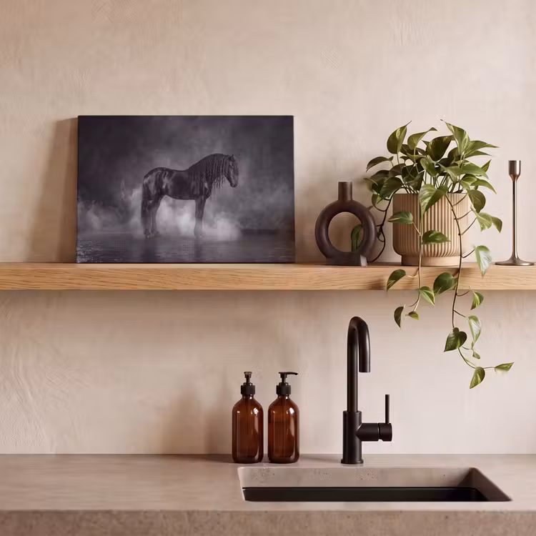 Canvas schilderij - Paard - Magisch - Zwart — 3