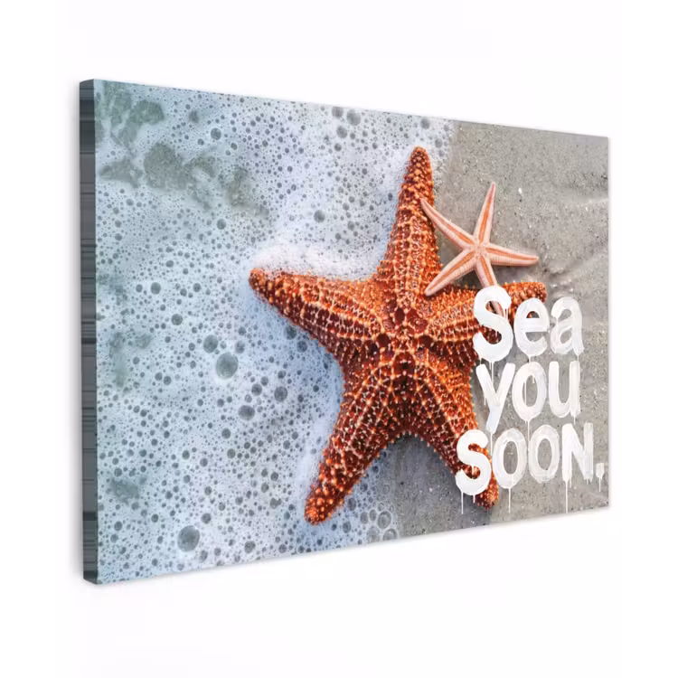 Canvas schilderij - Sea you soon - Zeester - Zee — 1