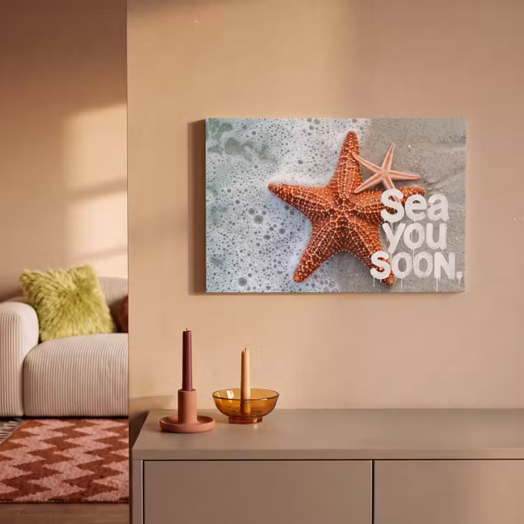 Canvas schilderij - Sea you soon - Zeester - Zee — 2