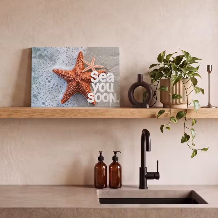 Canvas schilderij - Sea you soon - Zeester - Zee — 3