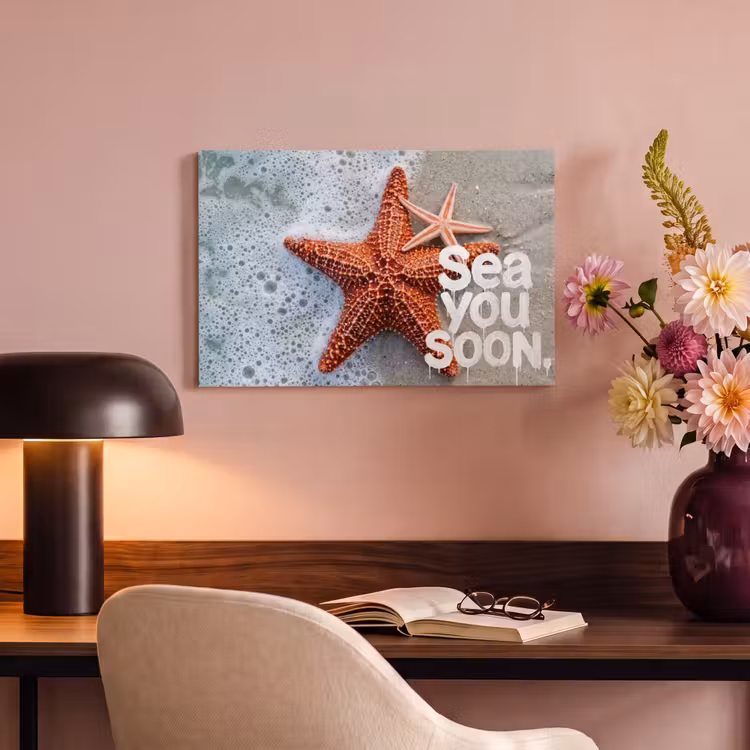 Canvas schilderij - Sea you soon - Zeester - Zee — 4