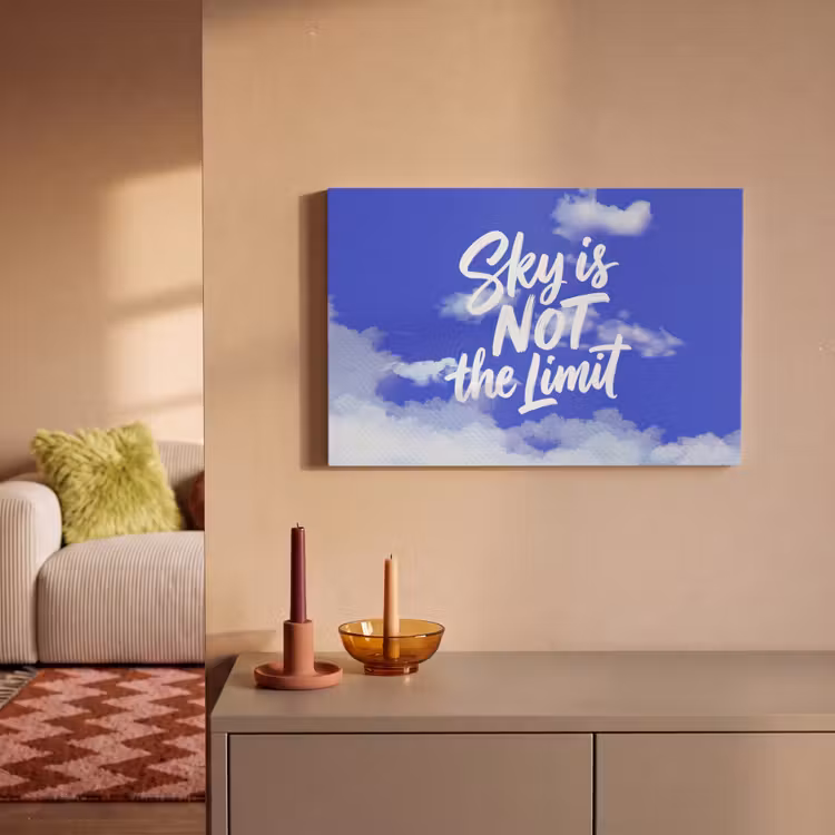 Canvas schilderij - Sky is not the limit - Blauwe lucht - Wolken — 2