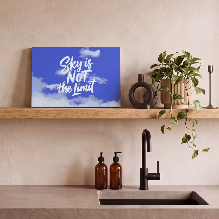 Canvas schilderij - Sky is not the limit - Blauwe lucht - Wolken — 3