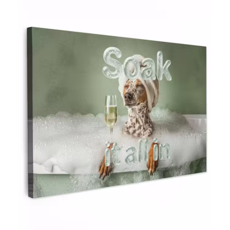 Canvas schilderij - Soak it all in - Hond - Bad — 1