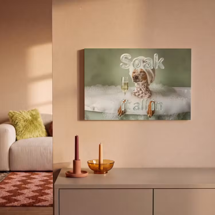 Canvas schilderij - Soak it all in - Hond - Bad — 2