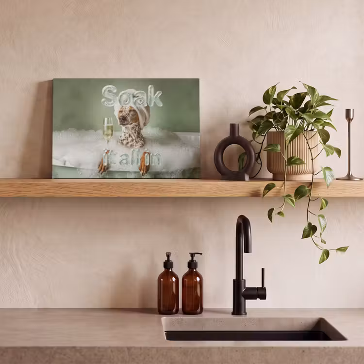 Canvas schilderij - Soak it all in - Hond - Bad — 3