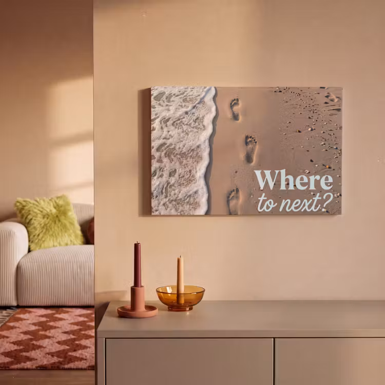 Canvas schilderij - Where to next - Strand - Voetstappen — 2