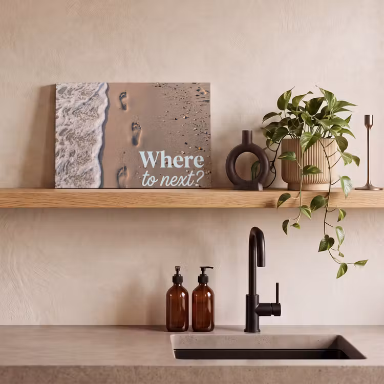 Canvas schilderij - Where to next - Strand - Voetstappen — 3