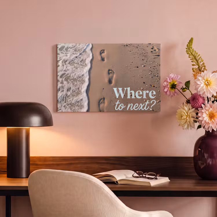 Canvas schilderij - Where to next - Strand - Voetstappen — 4