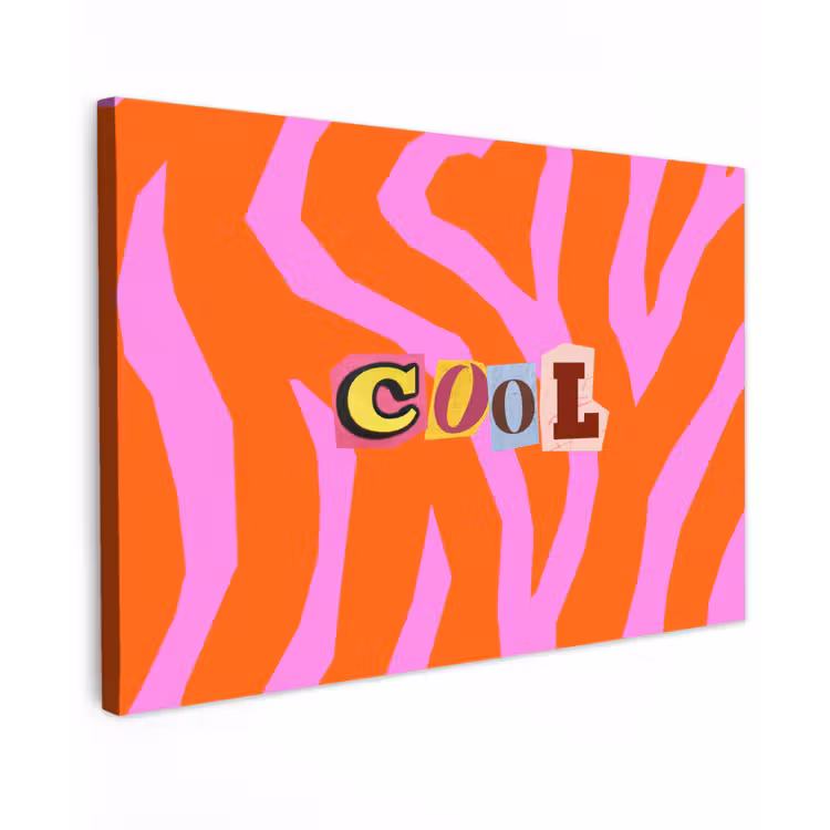 Canvas schilderij - Zebraprint - Grafisch - COOL - Oranje — 1