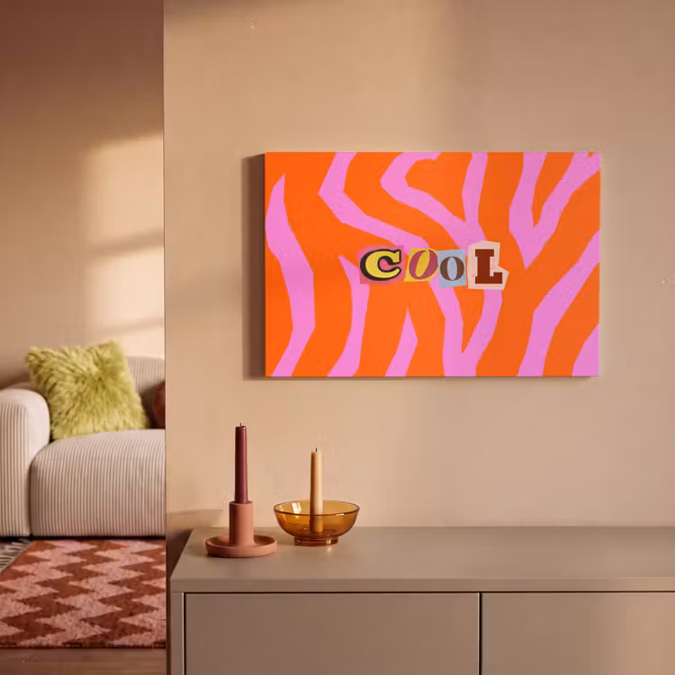 Canvas schilderij - Zebraprint - Grafisch - COOL - Oranje — 2