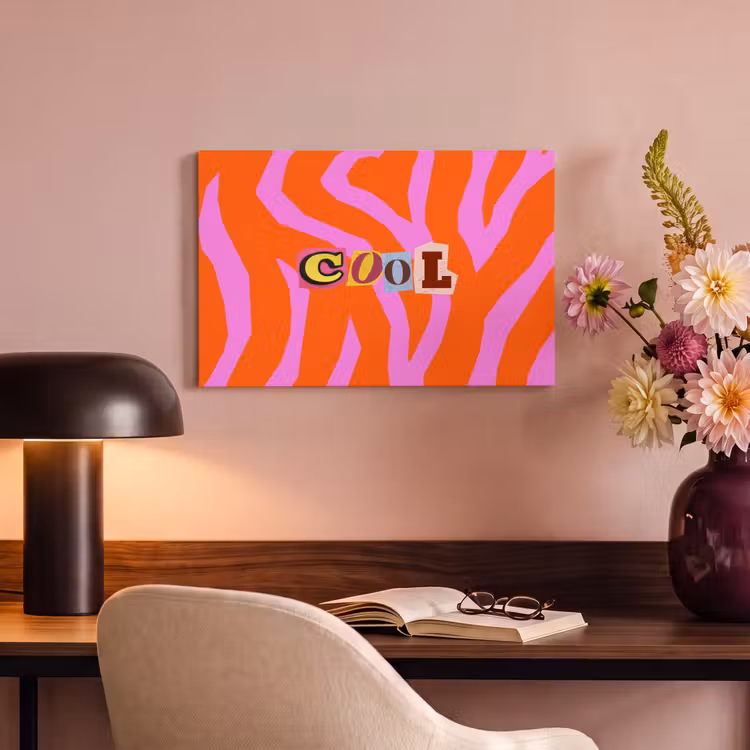 Canvas schilderij - Zebraprint - Grafisch - COOL - Oranje — 4