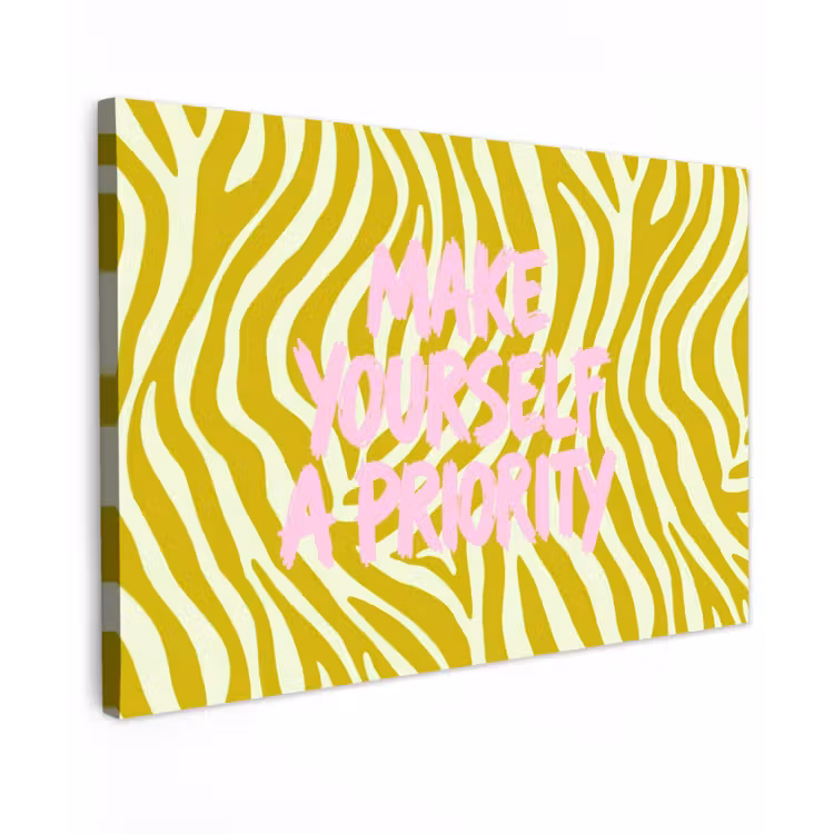 Canvas schilderij - Zebraprint - Priority - Roze — 1
